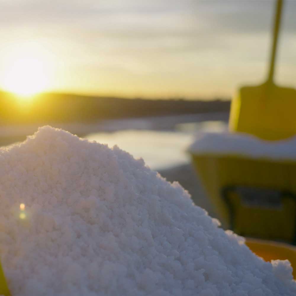 Harvested sea salt at Salinas de Cádiz