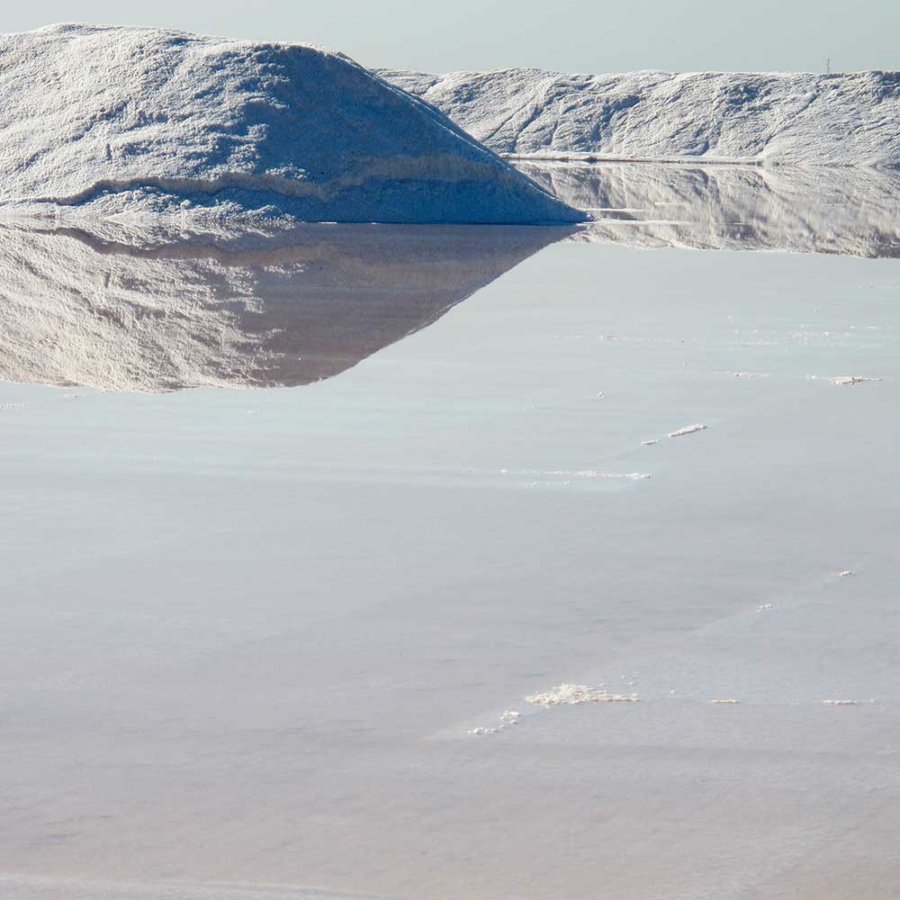 Sea salt mountains at Grupo Asal