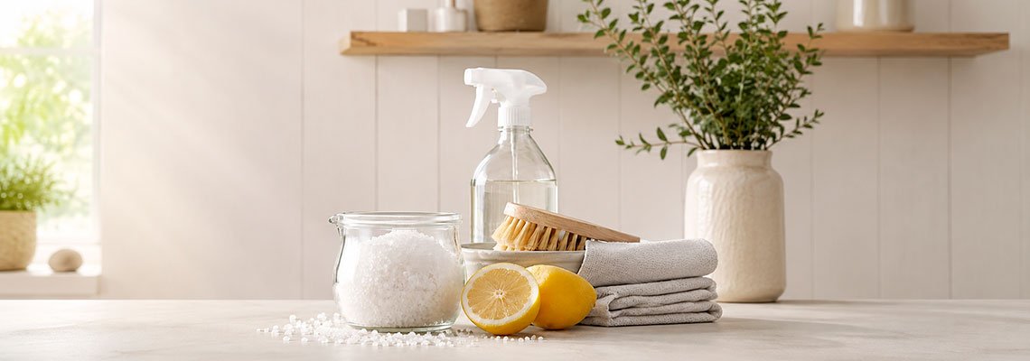 Cleaning with sea salt: coarse sea salt used as a natural household cleaner